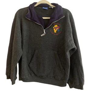 Vintage Winnie the Pooh half zip pullover sweater